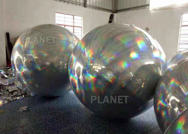 Spherical Bright Color Silver Inflatable Mirror Ball For Party Decoration