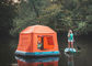 La tente de flottement banc gonflable orange/bleu/plage portative sautent la tente