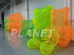Portable Événement Scène PVC transparent gonflable Ours transparent Pour la décoration