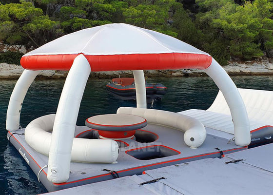 Île de flottement de flottement gonflable de l'eau gonflable de plates-formes d'équipement de jeu de l'eau avec la tente pendant le temps libre