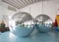 Boule de publicité de flottement gonflable accrochante argentée de sphère de miroir de PVC de double couche pour la décoration d'étape de Noël